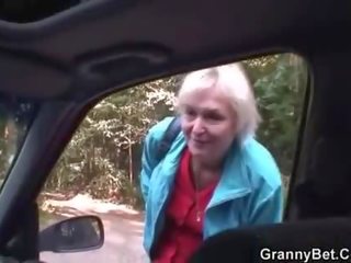 Car Driver Bangs Old slut