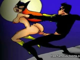 Batman con catwoman y batgirl orgías